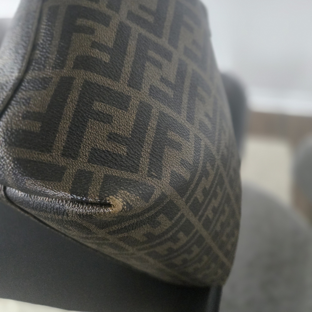 Fendi Zucca Print Brown Zippered Tote And Wallet Set Excellent Used Condition - Picture 15 of 17